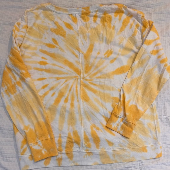 Jane & Delancey Yellow White Tie dye long sleeve t-shirt women’s sz L oversized - Picture 4 of 4